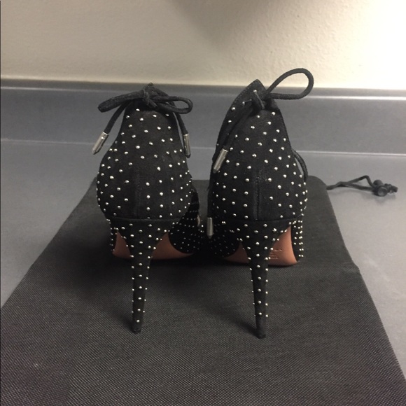 PRE-OWNED AQUAZZURA CHRISTY STUDDED PUMPS SZ 41 - Picture 6 of 11